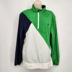 Fila Pullover Windbreaker Women's Golf Jacket Size Medium Color Block 1/4 Zip